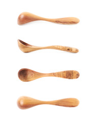 Wooden serving spoon isolated