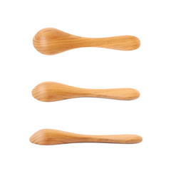 Wooden serving spoon isolated