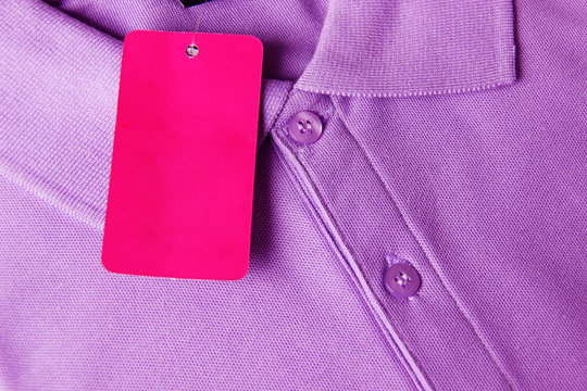 Purple Polo T-shirt And Blank Label.