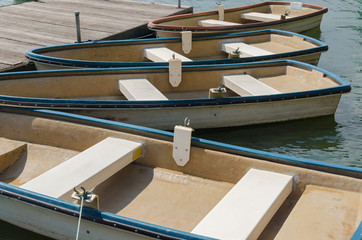 Little Boats Float Parking In The Lake of Public Park.