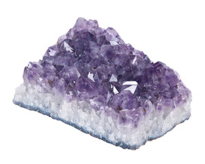 Fototapeta premium Quartz purple gemstone amethyst separated on white background