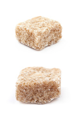 Single sugar cube isolated