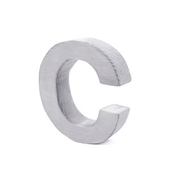 Single sawn wooden letter isolated