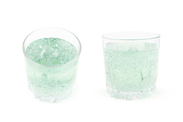 Rocks glass of lemonade isolated