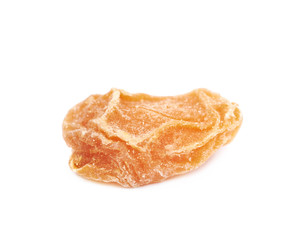 Single dried apricot isolated