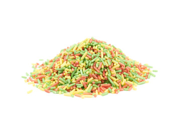 Pile of colorful sprinkles isolated