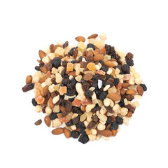 Nuts and dried fruits mix isolated