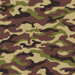 Army camouflage seamless pattern, green-brown colors. Vector illustration
