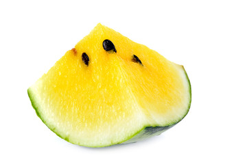 yellow watermelon slices on white background