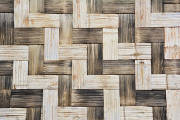 Bamboo wooden weave pattern background.