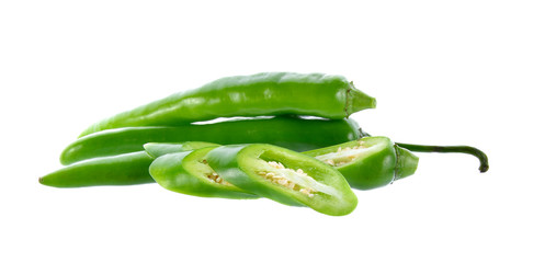 green chilli isolated on white background