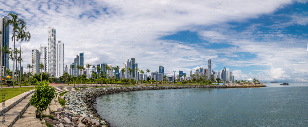 Sticker Panoramic view of Panama City Skyline - Panama City, Panama