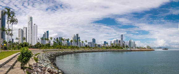 Foto auf Glas Panoramic view of Panama City Skyline - Panama City, Panama © diegograndi