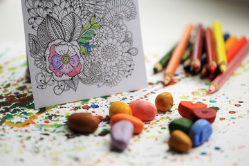 Art and Color Therapy. Anti Stress Adult coloring book.