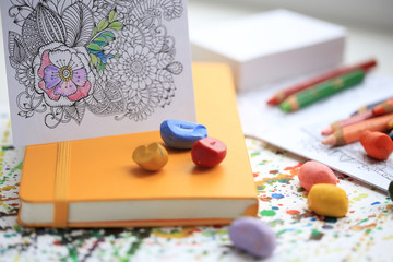 Art and Color Therapy. Anti Stress Adult coloring book.