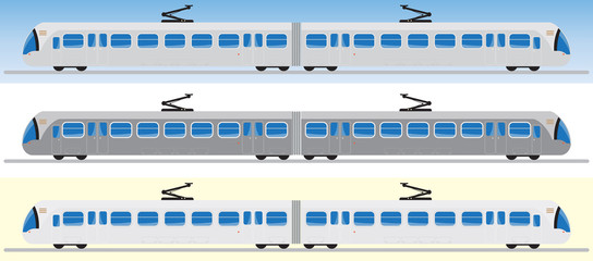 Side view of Tram car or trolley car