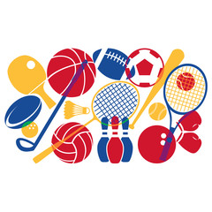 Colorful Sport Equipment Illustration