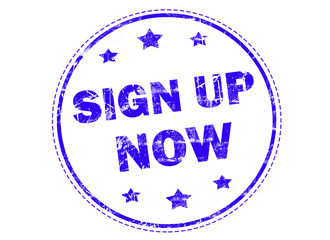 Sign up now grunge rubber stamp
