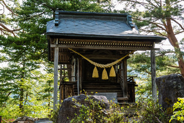 Shrine at the view point of Shirakawa-go
