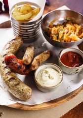 sausages with cabbage and potatoes