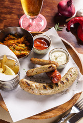 sausages with cabbage and potatoes