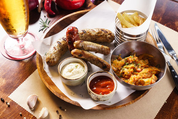 sausages with cabbage and potatoes