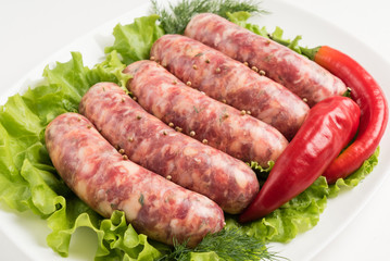 raw sausages