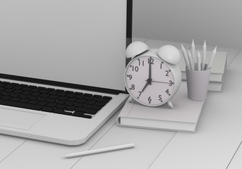 Time o'clock concept 3d rendering