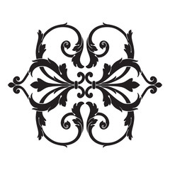 Fototapeta na wymiar Vintage baroque frame engraving scroll ornament