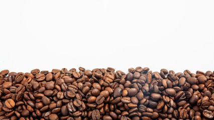 Coffee beans background and copyspace