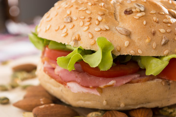 Sandwich with fresh smoked meat