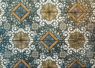 pattern of inlaid work, Blue stony pavement pattern