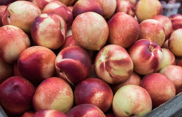 New peach for sale at city farmers market