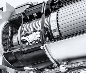 Close up of internal rotor  electrical Turbine