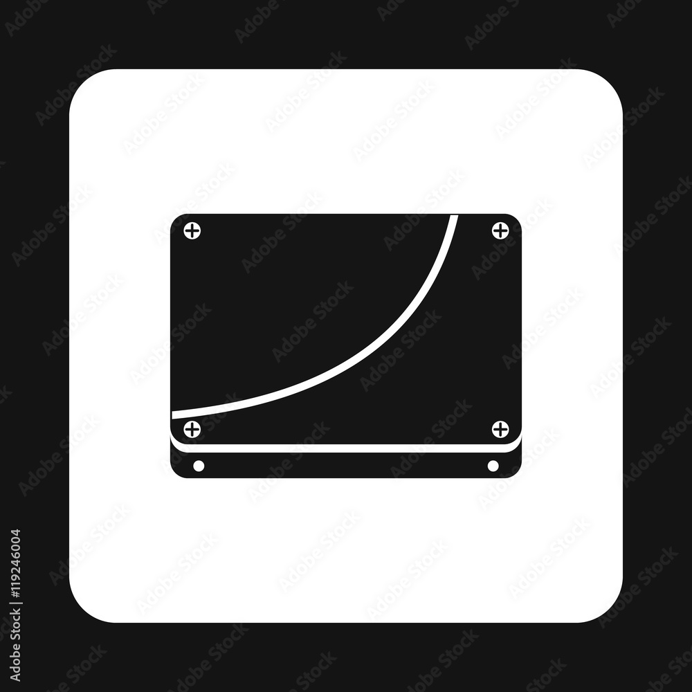 Poster case computer icon in simple style isolated on white background. technique symbol