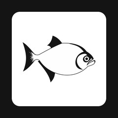 Vampire fish icon in simple style isolated on white background. Inhabitants aquatic environment symbol