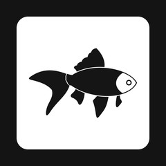 Goldfish icon in simple style isolated on white background. Inhabitants aquatic environment symbol