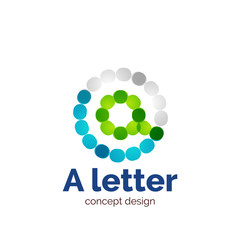 Vector modern minimalistic dotted letter concept logo