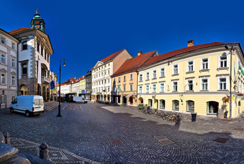 Fototapeta na wymiar Ljubljana city hall and square view
