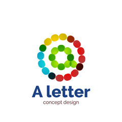 Vector modern minimalistic dotted letter concept logo