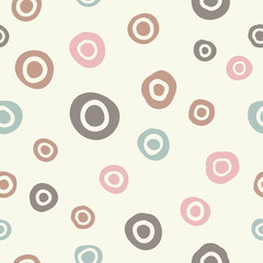 Seamless vector decorative background with circles and polka dots. Print. Cloth design, wallpaper.