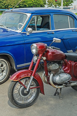 Motorcycle and car