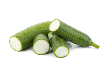 Snake gourd on white background