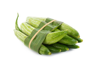 Snake gourd on white background