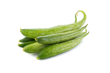 Snake gourd on white background
