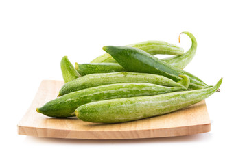 Snake gourd on white background