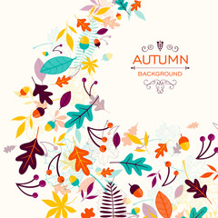 Obraz premium Vector Illustration of an Autumn Design with Autumnal Leaves