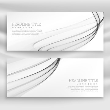 gray wavy banners template set
