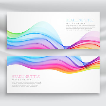 colorful wave banner on white background