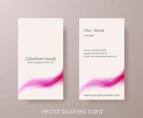 Set of light vertical abstract business cards on grey background. 